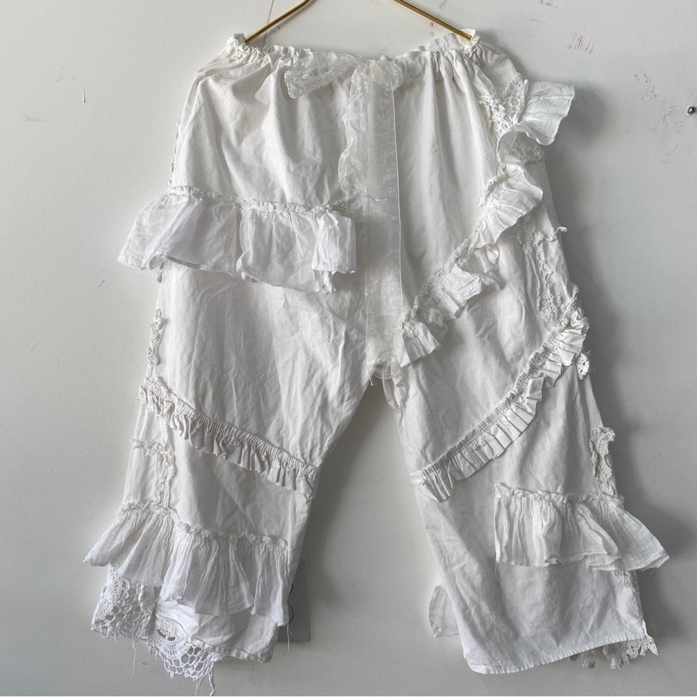 White Ruffled Women's Pants